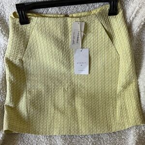 NWT Everly Light Yellow Textured Mini Skirt